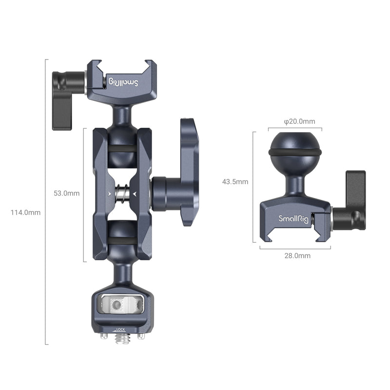 SmallRig Magic Arm with Dual Ball Heads (1/4”-20 Screw and NATO Clamp) 3875