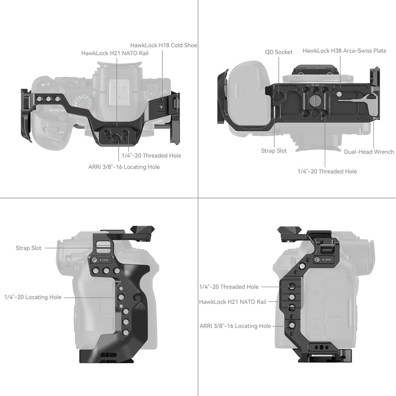 SmallRig HawkLock Quick Release Cage for Canon EOS R6 Mark II 4159B