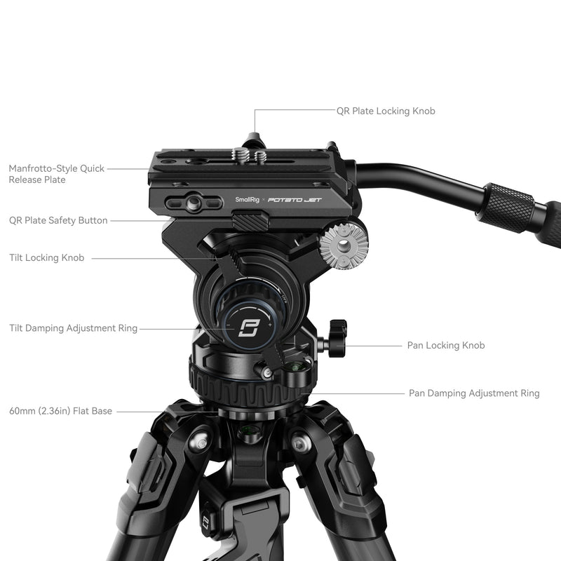 SmallRig x Potato Jet TRIBEX Hydraulic Carbon Fiber Tripod Kit (Origin Series) 4259