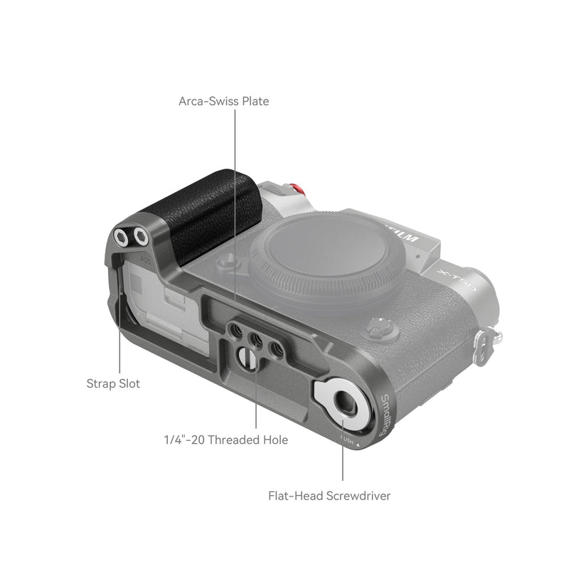 SmallRig Silicone L-Shape Grip for FUJIFILM X-T50 (Charcoal Silver) 4712