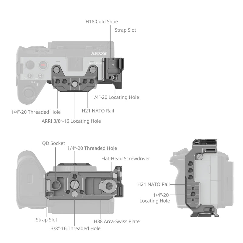 SmallRig HawkLock Quick Release Half Cage for Sony FX3 / FX30 4772