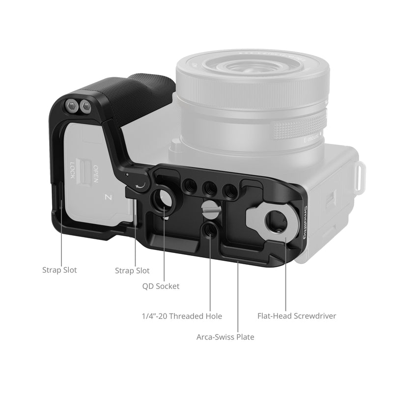 SmallRig L-Shape Mount Plate with Silicone Handle for Sony ZV-E10 II 4778