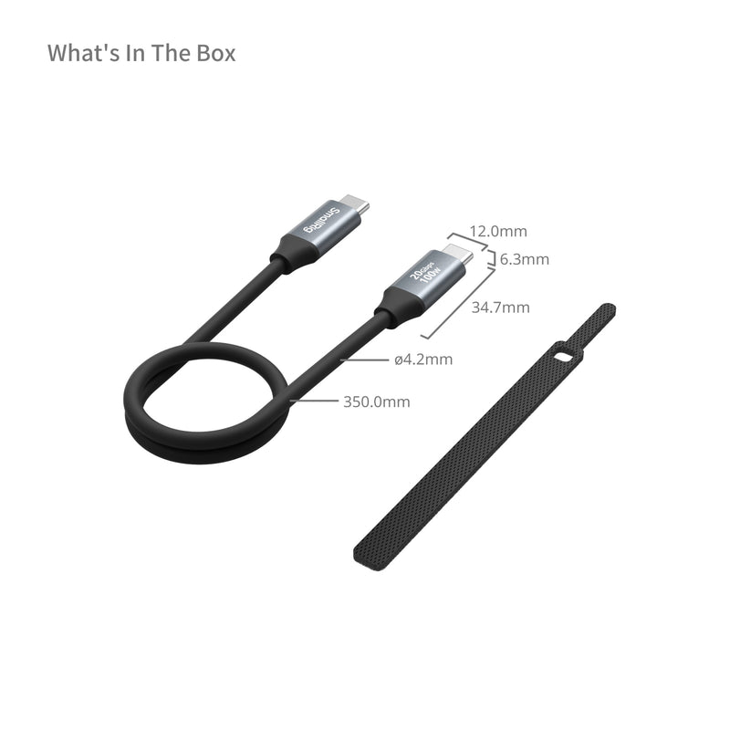 SmallRig USB-C (Straight) to USB-C (Straight) Data Cable (35cm / 13.8in) 4788