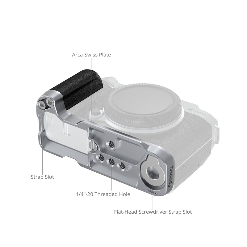 SmallRig L-Shape Mount Plate with Silicone Handle for FUJIFILM X-M5 (Sliver) 4875