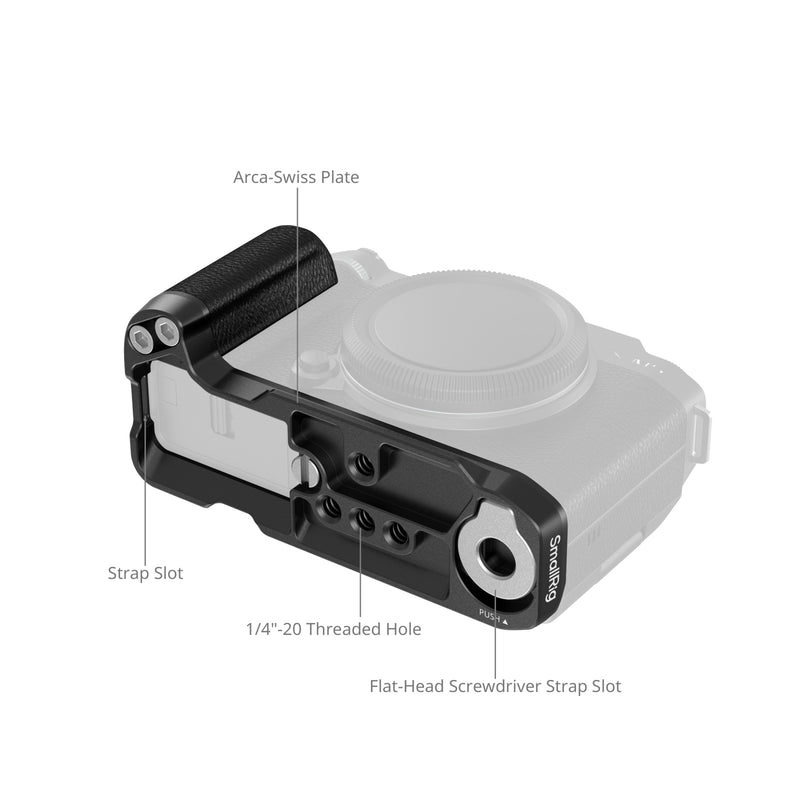 SmallRig L-Shape Mount Plate with Silicone Handle for FUJIFILM X-M5 (Black) 4876