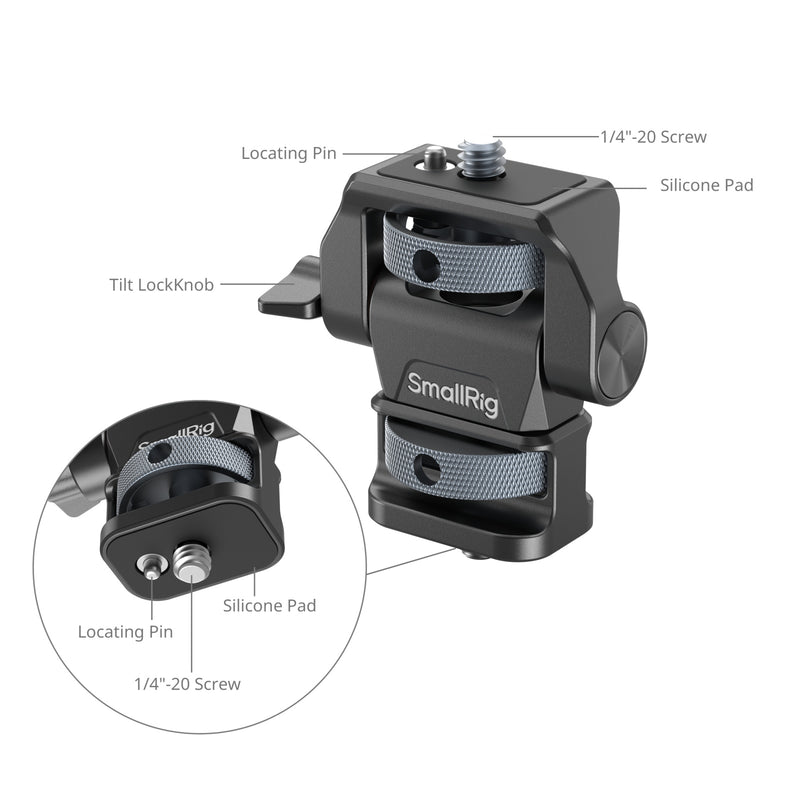 SmallRig Swivel and Tilt Adjustable Monitor Support with 1/4"-20 Screws 4886